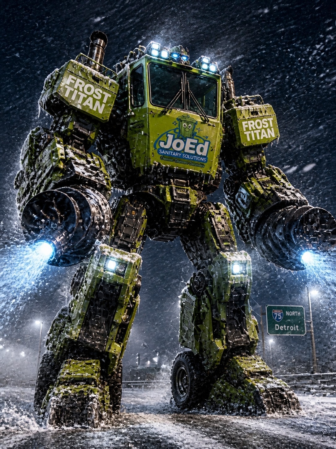 Frost Titan — JoEd Sanitary Solutions industrial snowblower as transformer robot
